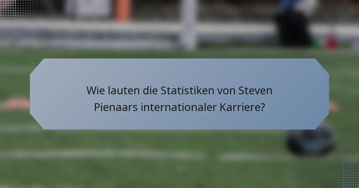 Wie lauten die Statistiken von Steven Pienaars internationaler Karriere?