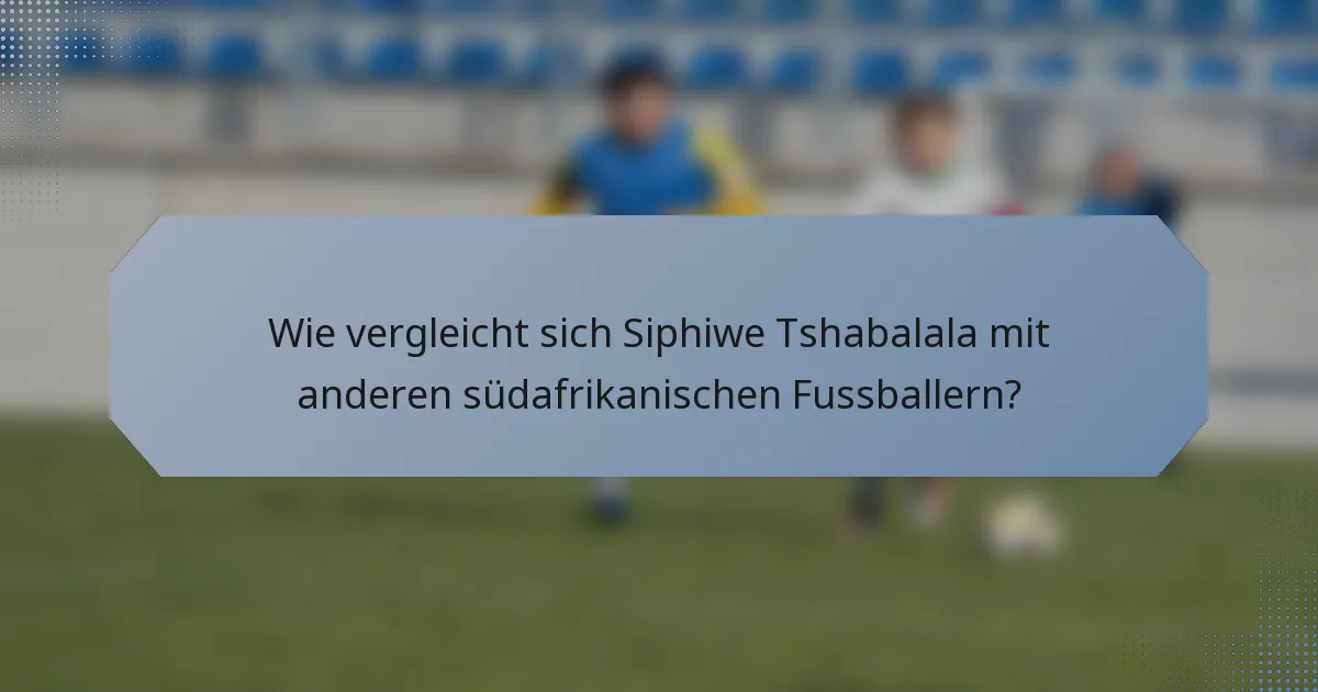 Wie vergleicht sich Siphiwe Tshabalala mit anderen südafrikanischen Fussballern?